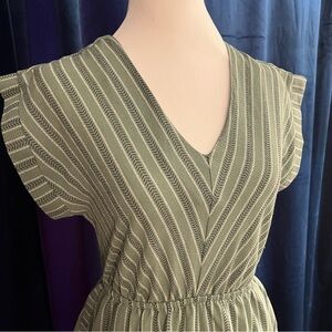 Monteau Green Striped Dress